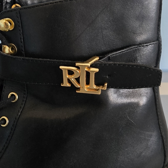 Lauren Ralph Lauren Womens Elridge Leather Lace-up Ankle Boots Like New sz 11 - Picture 4 of 12